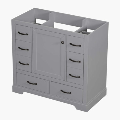 33" H X 35.5" W X 17.9" D 35.5'' Single Bathroom Vanity Base Only