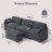 110.2" L Shaped Couch Modular Cloud  Sectional Sofa with Freely Combinable Ottomans,2 Pillows Lantern-Wick Corduroy Deep Seat Sofa Bed for Modern Living Room-659907626-671872879