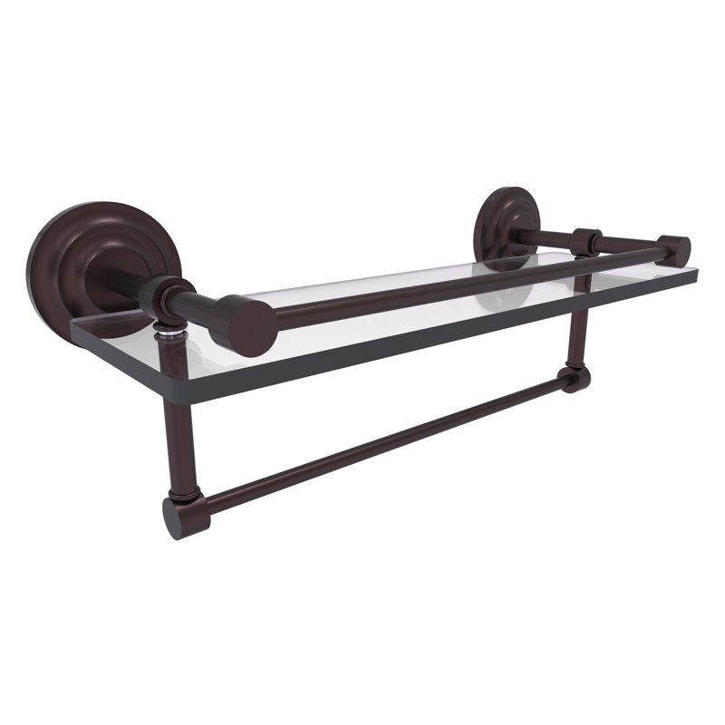 Leamore Bracket Shelf with Towel Bar, Antique Bronze