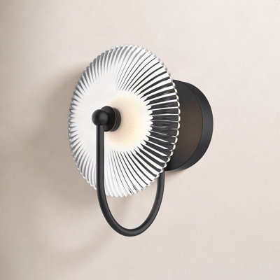 Hera Single Light Glass Dimmable LED Armed Sconce