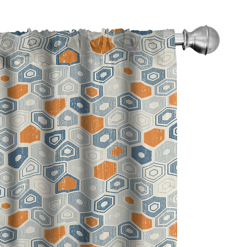 Grunge Semi-Sheer Rod Pocket Curtain Panels, 28" x 95"