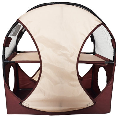 Pet Life Kitty-Play Obstacle Travel Collapsible Soft Folding Pet Cat House
