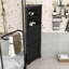 Armoire de rangement triangulaire haute avec 3 tiroirs et tablettes réglables