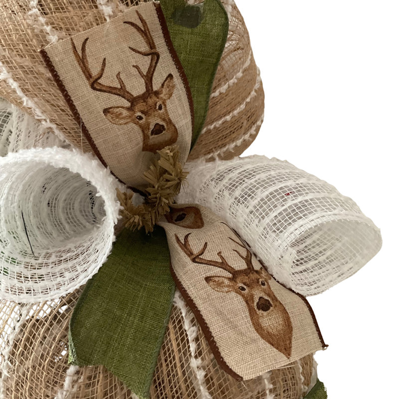 Winter Wreath with Deer Gathering, 24 Inch
