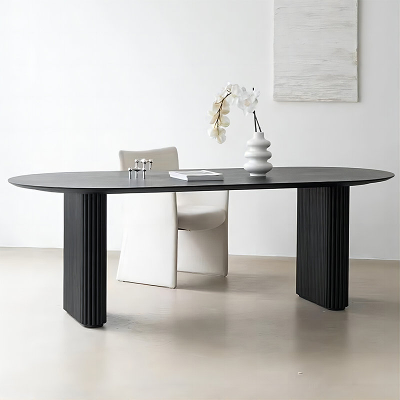 Table de salle à manger noire, H 29,53 po x L 55,12 po x l 27,56 po