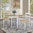 Extendable Solid Wood Top Four Leg Base Dining Set