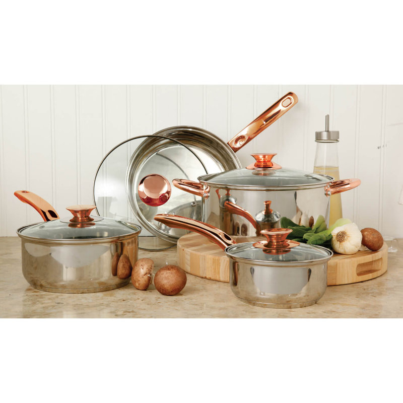 Batterie de cuisine en acier inoxydable 8 pièces Gibson Anston