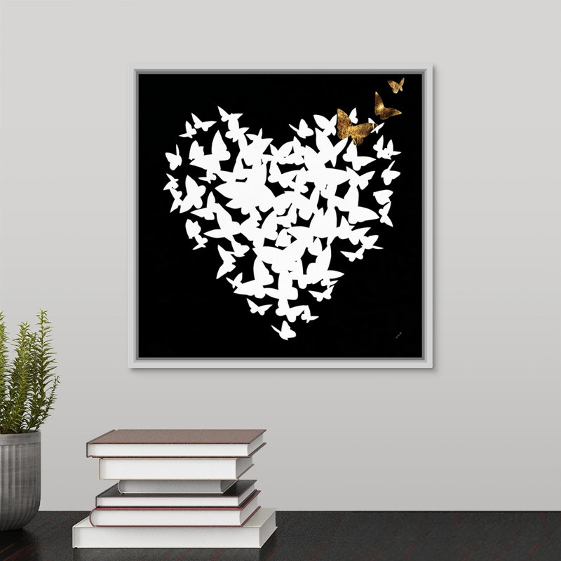 « cardiaque aflutter i », impression sur toile, H 13,7 po x l 13,7 po x p 1,75 po, Cadre flottant blanc