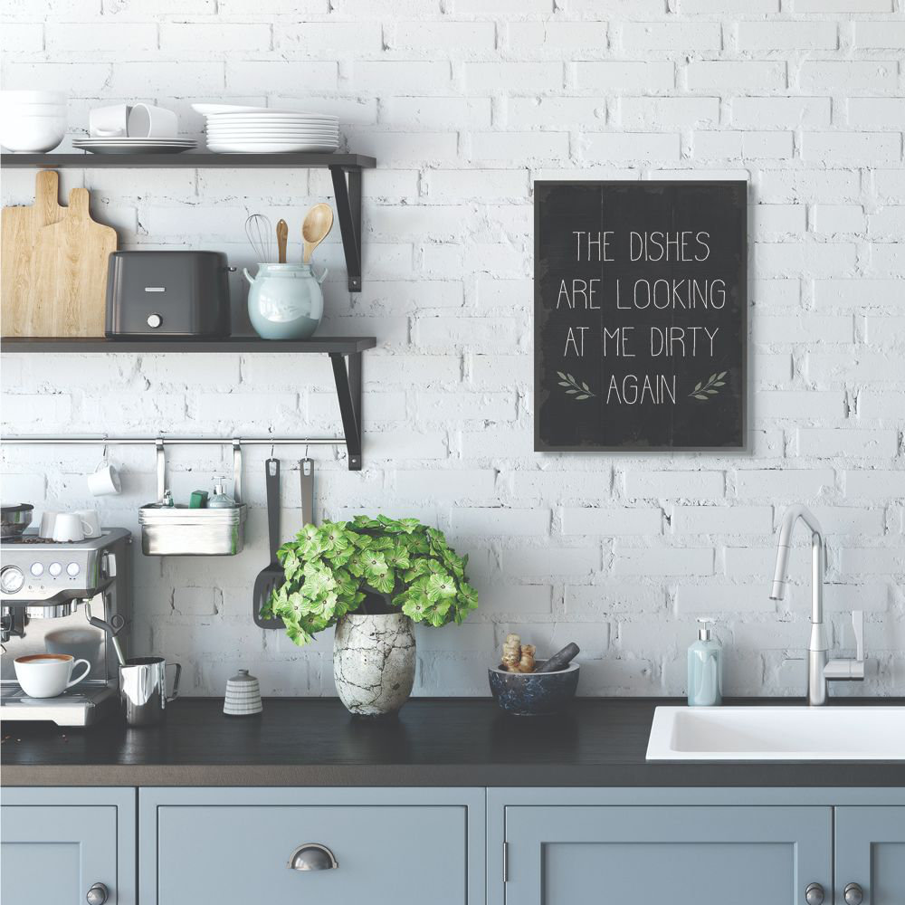 " Dishes Looking Dirty Funny Family Kitchen Word Design " Ebern Designs 