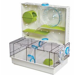 Pawhut 2-level Hamster Cage Rodent Gerbil House Mouse Mice Rat Habitat  Metal Wire With Exercise Wheel, Play Tubes, Water Bottle, Food Dishes &  Ladder : Target