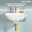 DeerValley Rectangular Wall-Mounted Bathroom Sink, White Ceramic Basin with Tap Hole, 41x32x12cm