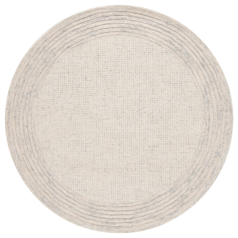 Tapis gris / ivoire Ebony 425, Rond 6 pi