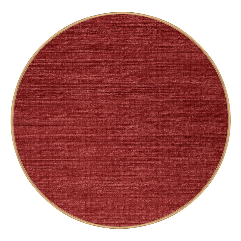 Tapis brun uni lavable à la machine, Rond 8 pi