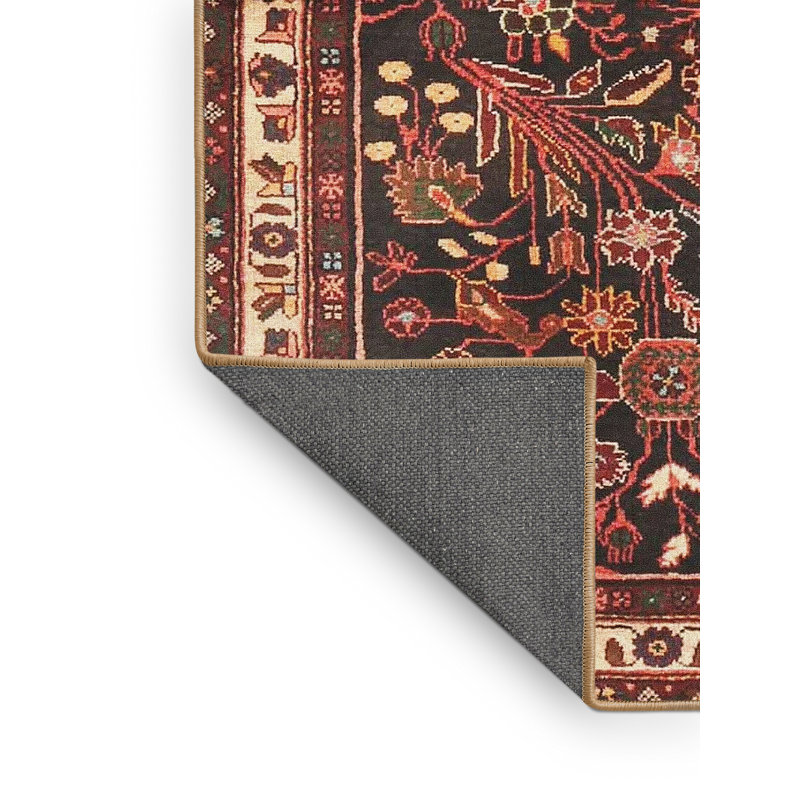 Tapis noir/beige traditionnel Fokko, Rectangle 2 pi x 4 pi
