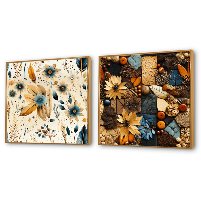 Rustic Gypsy Boho, Cadre flottant doré, H 16 po x l 33 po