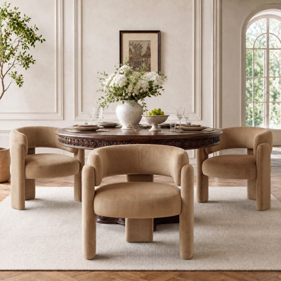 Modern Upholstered Barrel Dining Armchair