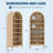 71" Arched 7-Tier Bookcase - Adjustable Shelves Farmhouse Bookshelf for Home Office Living Room, Natural-761523128