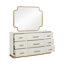 Grande commode moderne à 9 tiroirs avec quincaillerie dorée