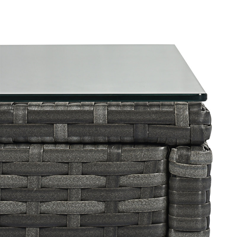 Ensemble de canapé modulaire en osier 8 pièces 8 pièces, Gris
