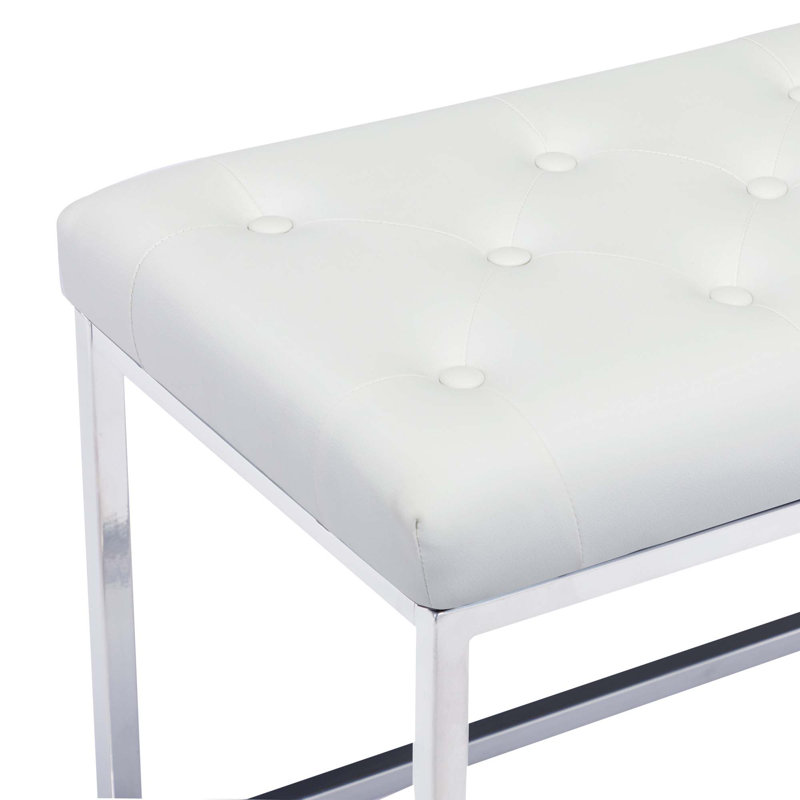 Banc en faux cuir Omombo Jacksonjames, Blanc / argenté