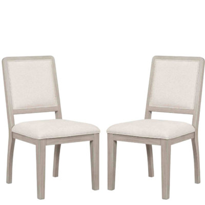 Azaleah Natural Oak Fabric Side Chair Set Of 2 With Padded Backrest