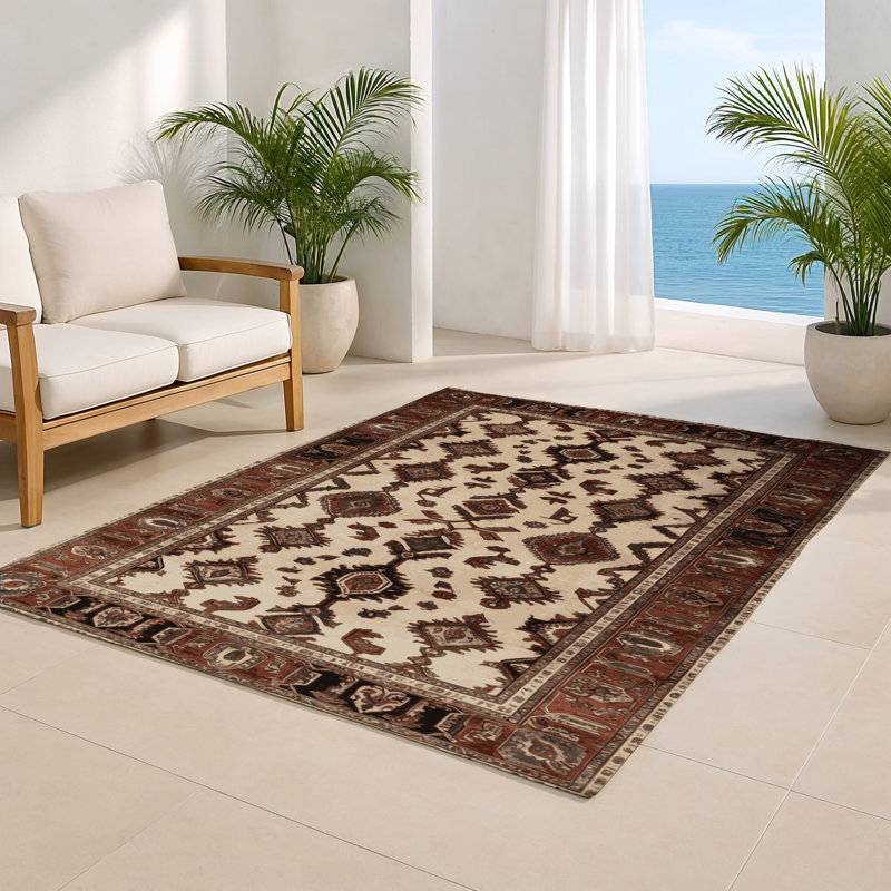 Tapis d'intérieur et d'extérieur noir Persian, Rectangulaire 2 pi x 3 pi
