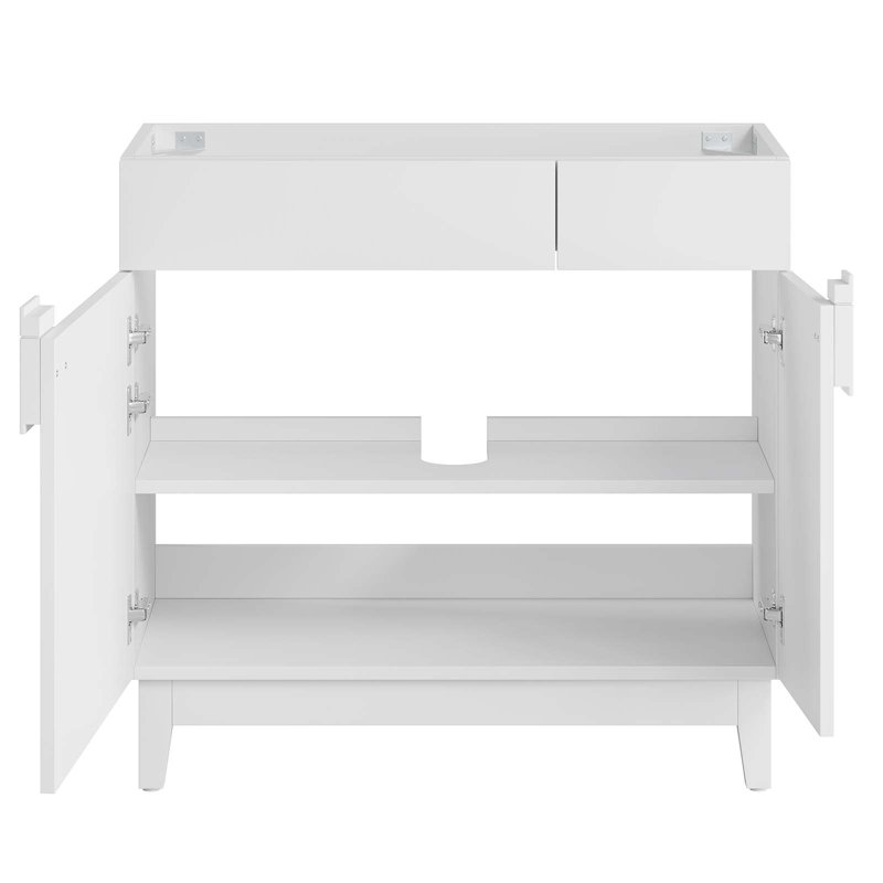 Base de meuble-lavabo simple 35 po Modway Miles seulement, Blanc
