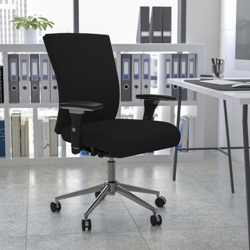 Black Mesh and Fabric Adjustable Executive Swivel Chair