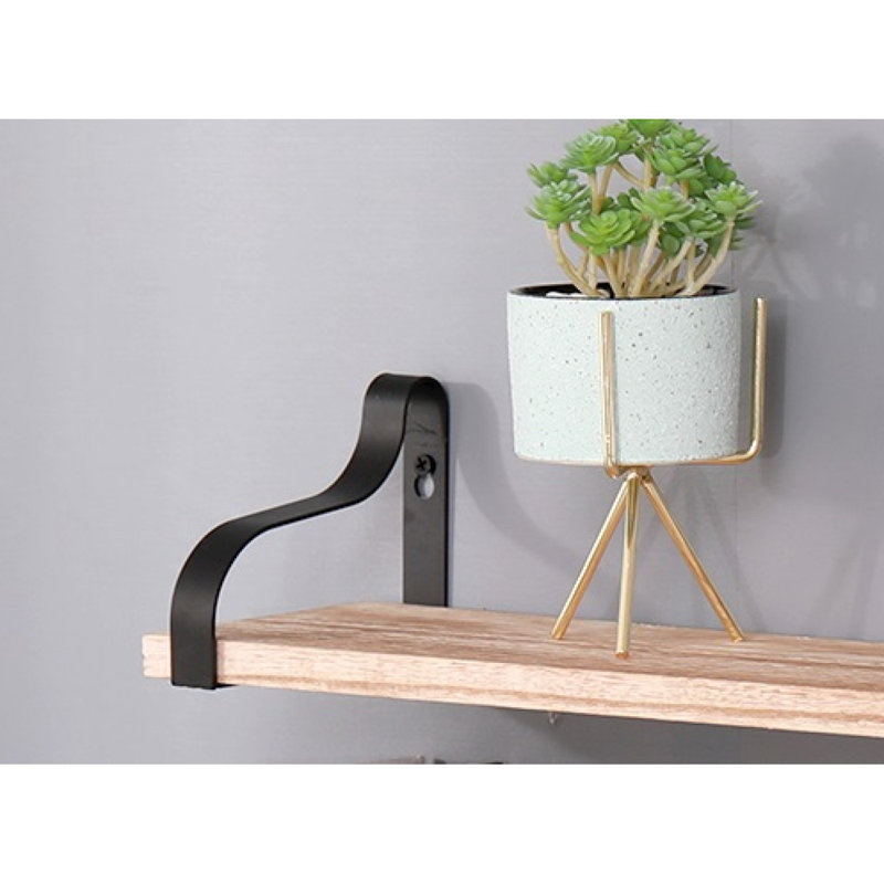 Floating Shelves, Long Wall Shelves Set Of 3, Wall Mounted Shelves With Brackets For Bedroom, Living Room, Kitchen, Bathroom – Natural Wood
