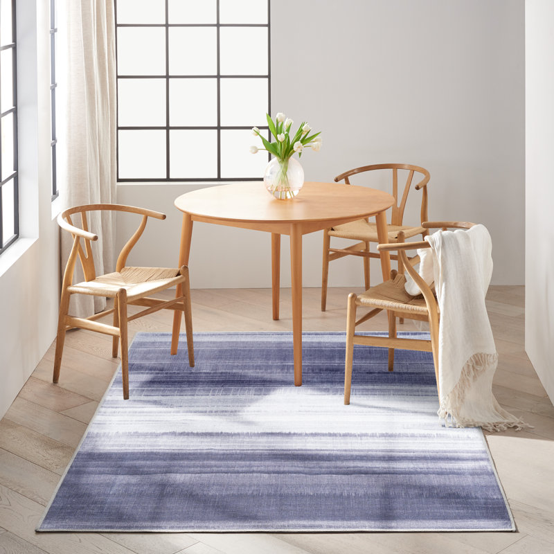 Tapis en coton / polyester abstrait lavable à la machine, Rectangle 7 pi 10 po x 9 pi 10 po