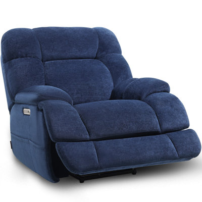  Dual Motor Lay Flat Zero Gravity Recliner Chair for Elderly, Independent Power Foot Adjustments, Infinite Position, Navy Blue