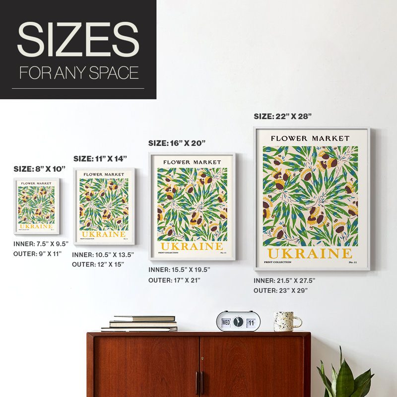 Matisse XV Framed Print - Solid Wood, White, 14" H x 11" W