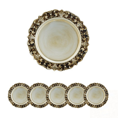 Ensemble de 6 assiettes rondes à bords magnifiques