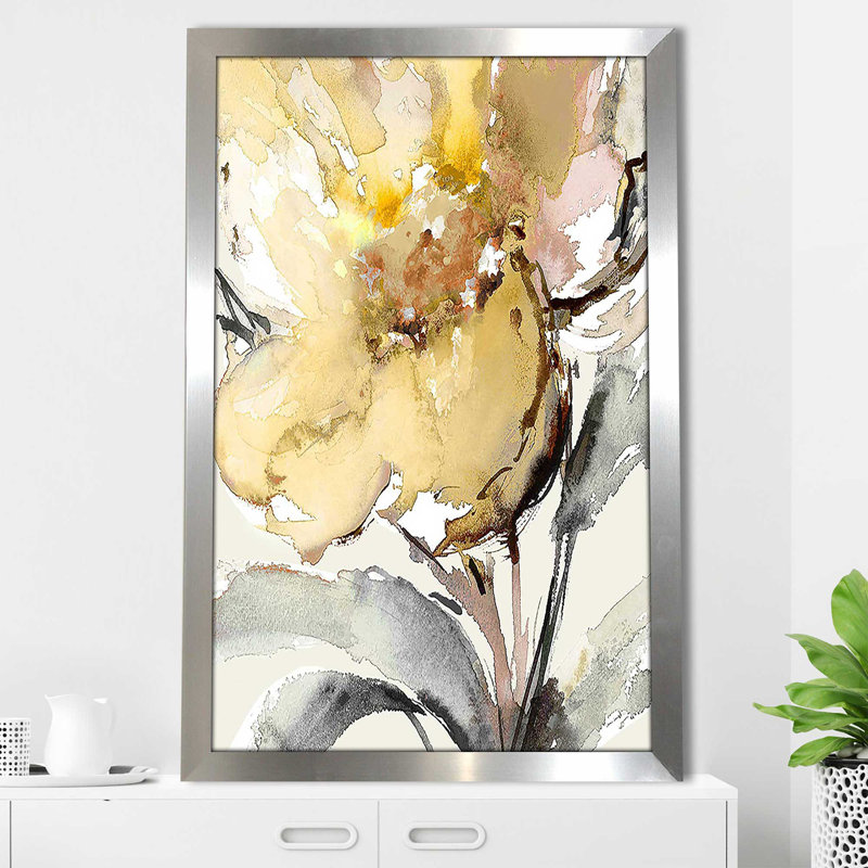 «Bright Blooms II» par Lanie Loreth - Peinture, Encadrement argenté, H 49,5 po x l 33,5 po x P 1 po