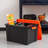 20 Gallon Lockable Storage Bins With Lids, 2 Pack - , Heavy Duty, Stackable Containers, Garage Organizing Bins Moving Tubs, Rugged Sturdy Equipment Utility Box - Black/Orange