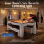Ensemble de table de billard 7 pieds avec accessoires de jeu et 2 bancs Hathaway Newport-52827220-52827221
