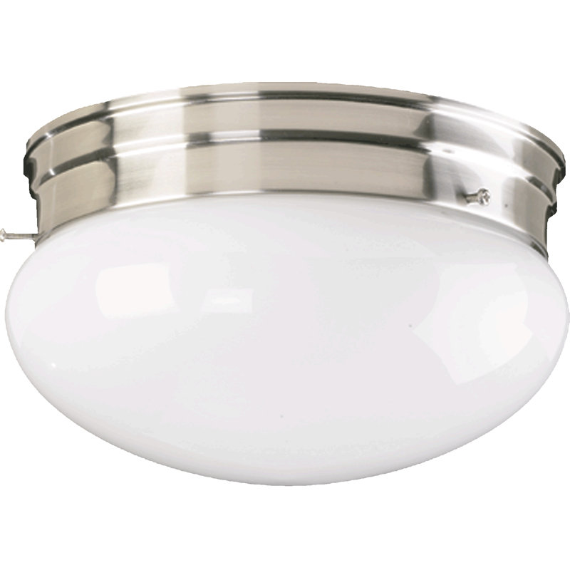 Lombardo Glass Flush Mount, Satin Nickel, 5" H x 9.5" W