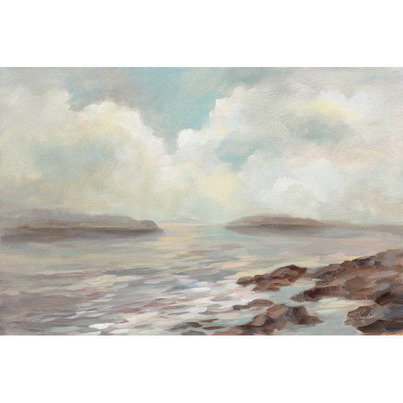 «Distant Island» par Silvia Vassileva - Peinture, H 8 po x l 12 po, Non, Toile tendue