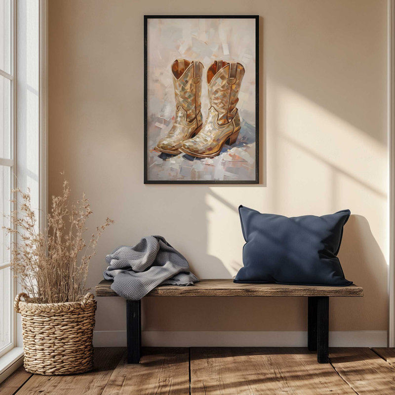 «Cowboy Essentials in Tan», impression, Chrome poli, H 21,25 po x l 17,25 po