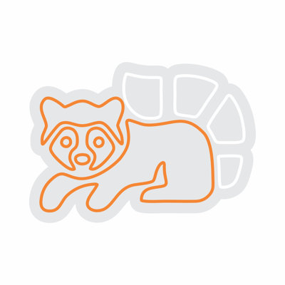 | Enseigne néon Raccoon Design | Fabriqué avec un tube néon flexible incassable qui émet une lueur brillante et uniforme pendant plus de 50 000 heures sans scintillement ni gradation | 17 x 24 | Orange