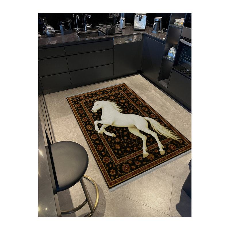 Hambling Cotton Washable Oriental Indoor / Outdoor Rug, 3'11" x 5'11"