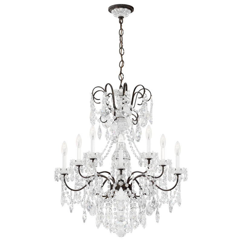 New Orleans 10 - Light Chandelier, Black Pearl, Clear Heritage