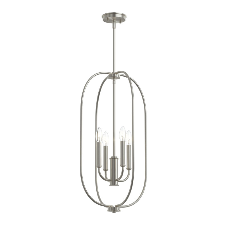 Reines Four-Light Brushed Nickel Foyer Pendant, Brushed Nickel