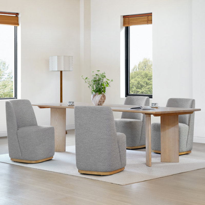 Chaises de salle à manger rembourrées Geelt, Polyester gris