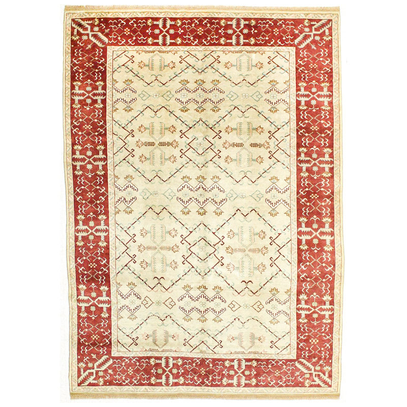 Tapis turc vert et rouge 6x8
