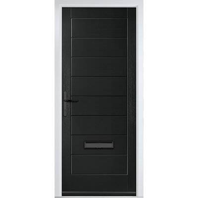 Crystal GRP Front door Monza Solid Blue 890mm x 2090mm Open in Left hand No Glass