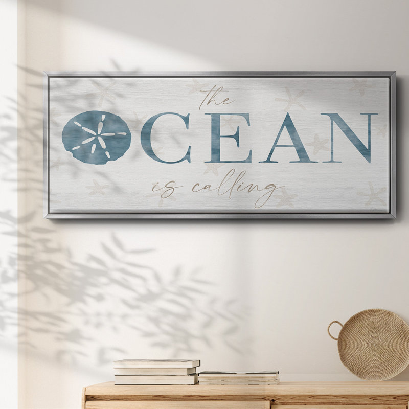The Ocean- Framed Canvas, 20" H x 50" W