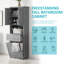 Grande armoire de salle de bain avec panier à linge intégré, grand panier inclinable et armoire de rangement supérieure-1103787019