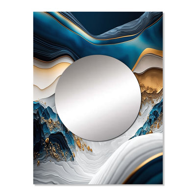Abstract Geode Waves Grey I - Abstract Mirror Wall Decor MTMIR58611