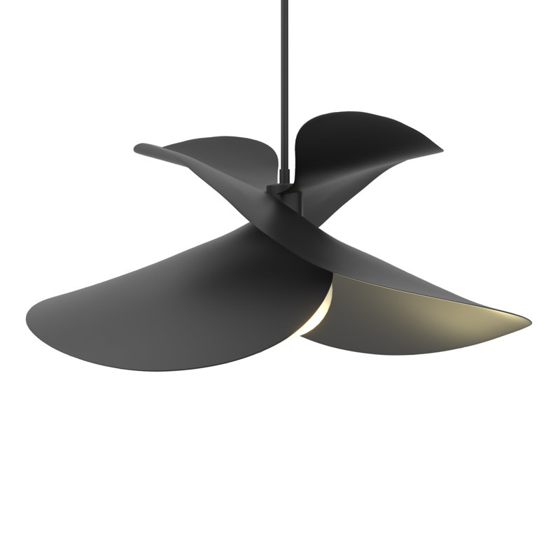 Hibiscus 1 - Light Unique/Statement Geometric Pendant, Black